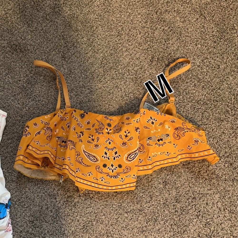 A yellow bandanna crop top